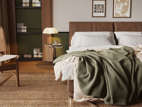 Cozy Bedroom interior scene 018 3D-Modell