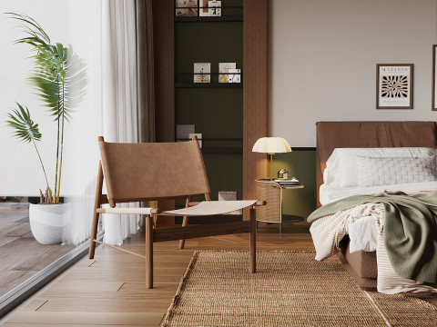 Cozy Bedroom interior scene 018 3D-Modell