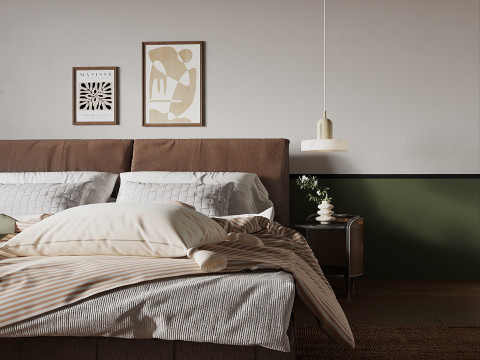 Cozy Bedroom interior scene 018 3D-Modell