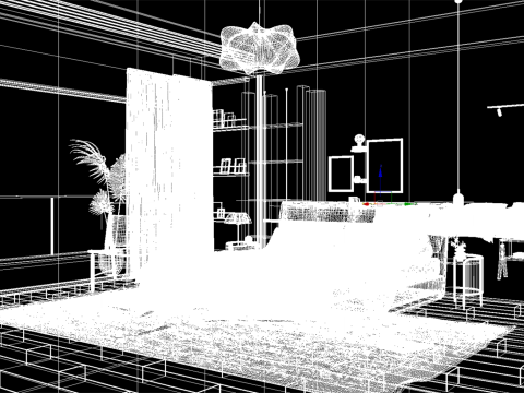 Cozy Bedroom interior scene 018 3D-Modell