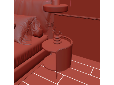 Cozy Bedroom interior scene 018 3D-Modell