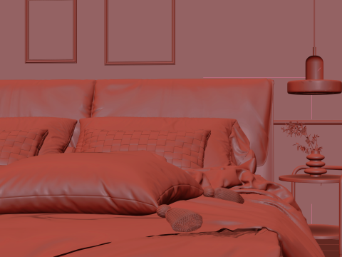 Cozy Bedroom interior scene 018 3D-Modell