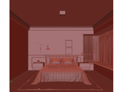 Cozy Boutique Bedroom Interior 069 Modelo 3D
