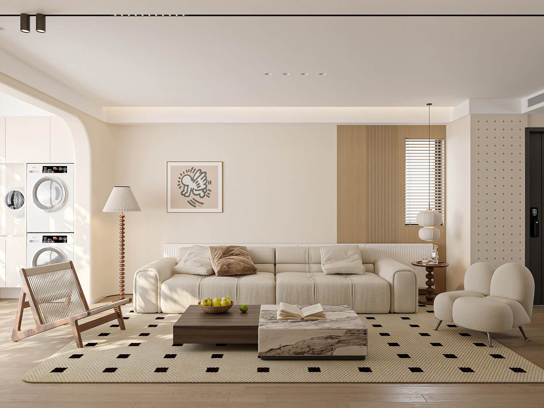 Cream Japandi Style Interior 083 3D Model .c4d .max .obj .3ds .fbx .stl .blend