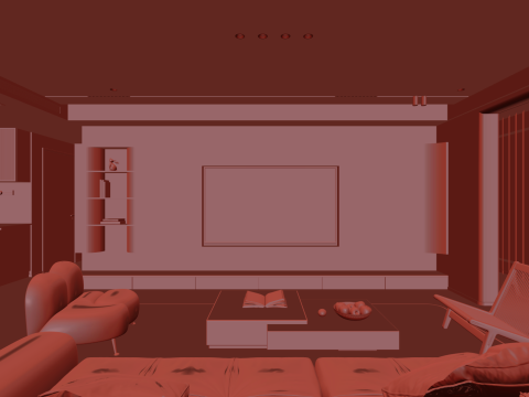 Cream Japandi Style Interior 083 Modelo 3D