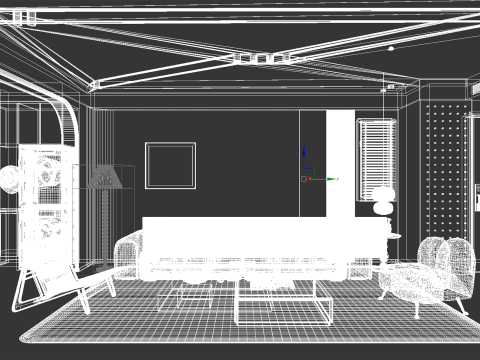Cream Japandi Style Interior 083 Modelo 3D