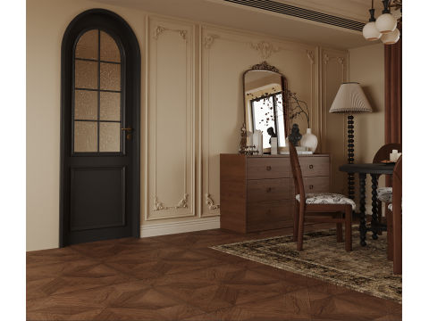 French Vintage Dining Room Interior 014 Model 3D
