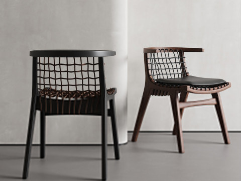 Garden rattan leisure chair 026 Model 3D