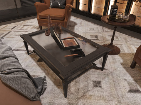 Gentlemen Cigar Lounge Interior Scene 011 3D Model
