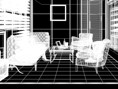 Gentlemen Cigar Lounge Interior Scene 011 3D Model