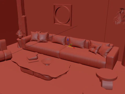 Homestay living room 008 3D Model