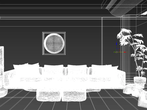 Homestay living room 008 3D Model