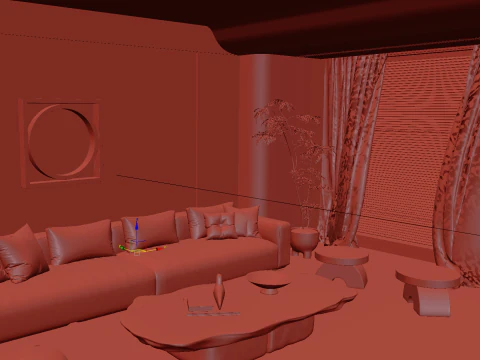 Homestay living room 008 3D Model