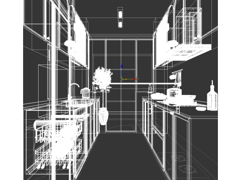 Kitchen Modern interior 058 3D 模型