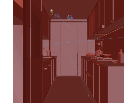 Kitchen Modern interior 058 3D 模型