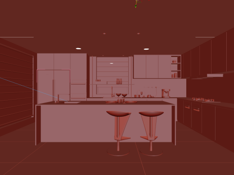 Kitchen interior 052 3D 模型