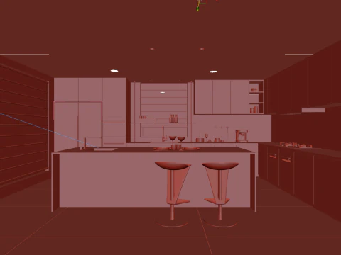 Kitchen interior 052 3D Model