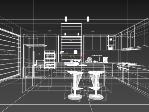 Kitchen interior 052 3D Model