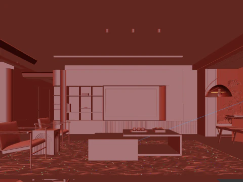 Living Room Scene 015 3D Model