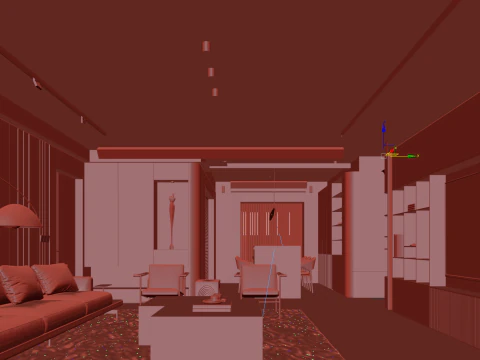 Living Room Scene 015 3D Model