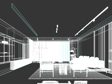 Living Room Scene 015 Modello 3D