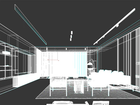 Living Room Scene 015 3D Model