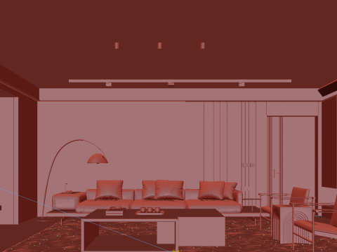 Living Room Scene 015 Modello 3D