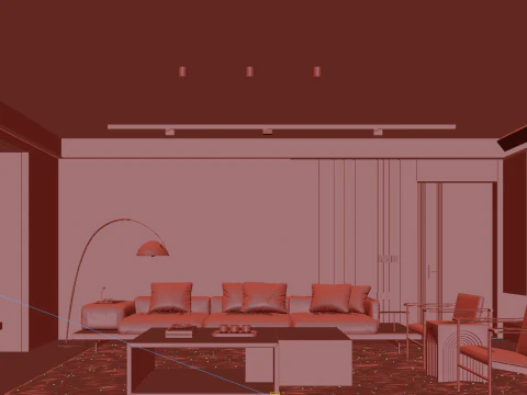 Living Room Scene 015 3D Model