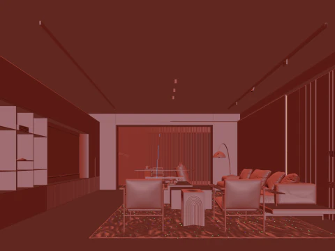 Living Room Scene 015 3D Model