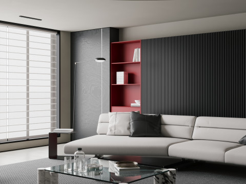 Livingroom interior scene 003 3D Model