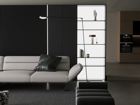 Livingroom interior scene 003 3D Model