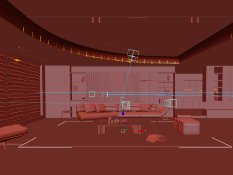 Livingroom interior scene 003 3D Model