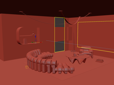 Livingroom interior scene 005 Modelo 3D