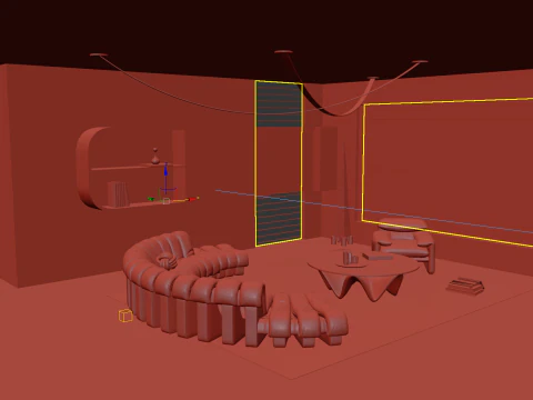 Livingroom interior scene 005 3D Model