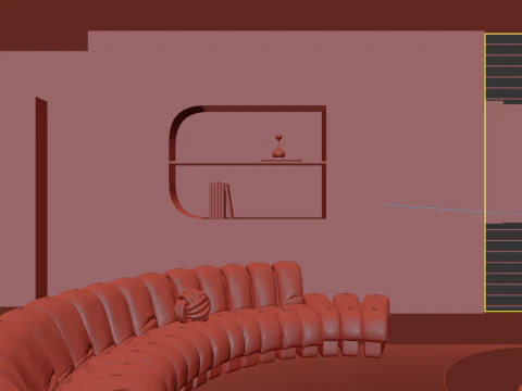 Livingroom interior scene 005 3D Model