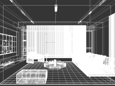 Livingroom interior scene 009 3D Model
