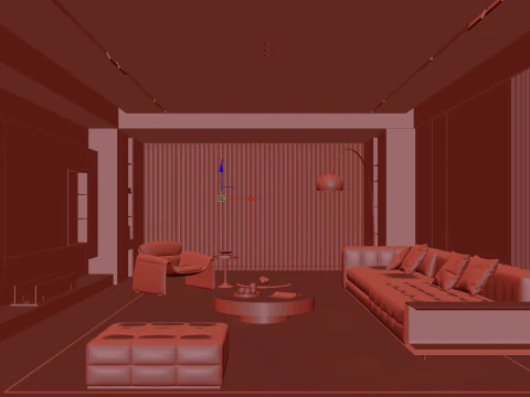 Livingroom interior scene 009 3D Model