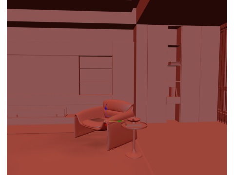 Livingroom interior scene 009 3D Model