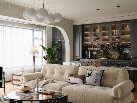 Livingroom interior scene 010 3D Модель