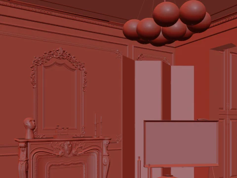 Livingroom interior scene 010 3D Model