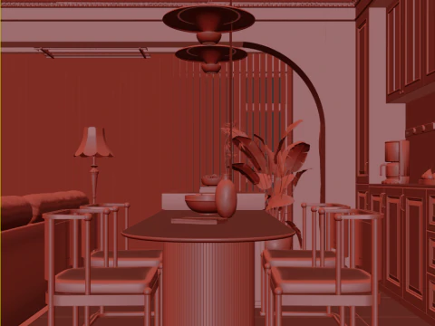 Livingroom interior scene 010 3D Model