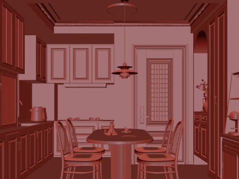 Livingroom interior scene 010 3D Model