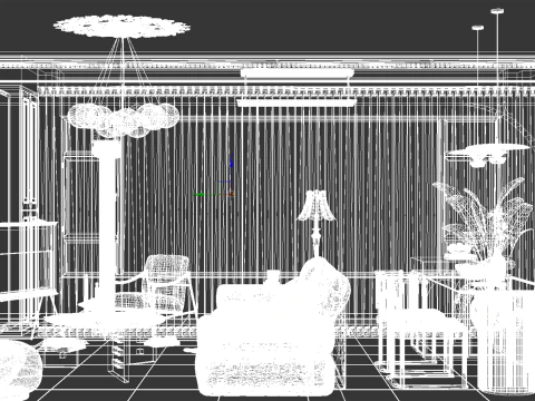Livingroom interior scene 010 3D Model