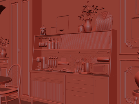 Livingroom interior scene 010 3D मॉडल