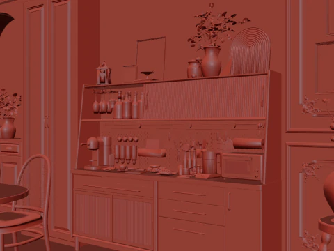 Livingroom interior scene 010 3D Model