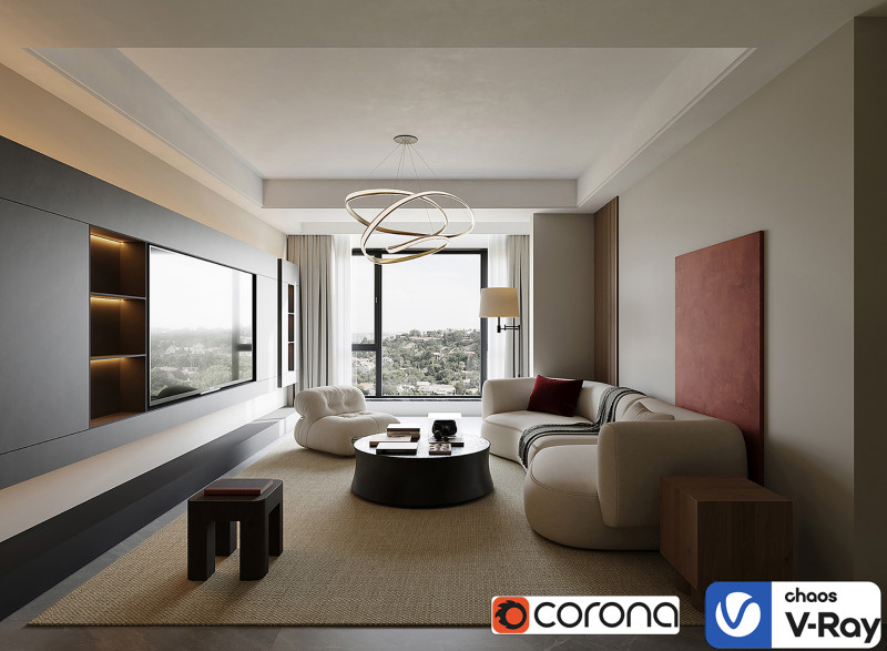 Livingroom interior scene 011 Modèle 3D .c4d .max .obj .3ds .fbx .stl .blend