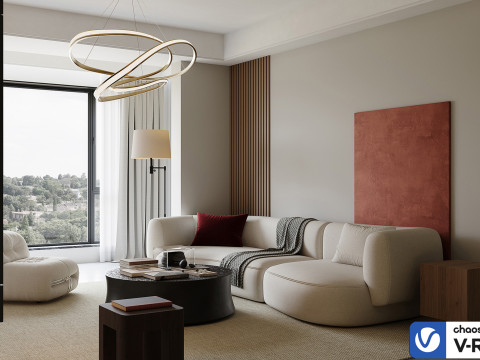 Livingroom interior scene 011 Modèle 3D