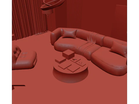 लिविंगरूम आंतरिक दृश्य 011 3D मॉडल