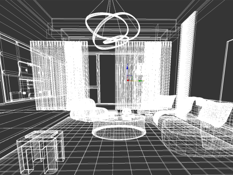 Livingroom interior scene 011 Modèle 3D