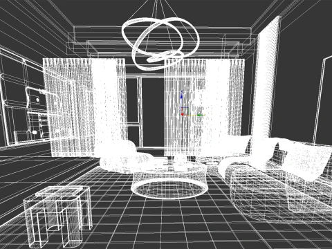 लिविंगरूम आंतरिक दृश्य 011 3D मॉडल